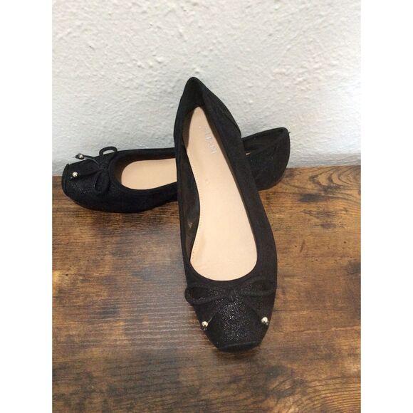 ALFANI Black flats ballet slip ons bows 7.5 VNC - Picture 1 of 8